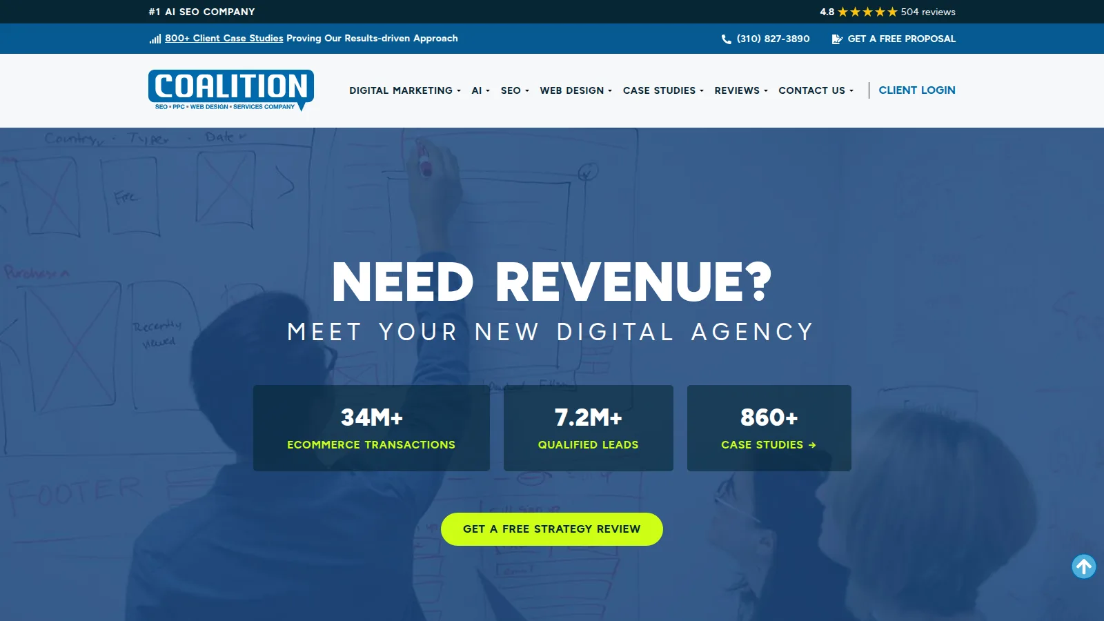 Coalition Technologies homepage — SEO, design, and development agency for ecommerce brands