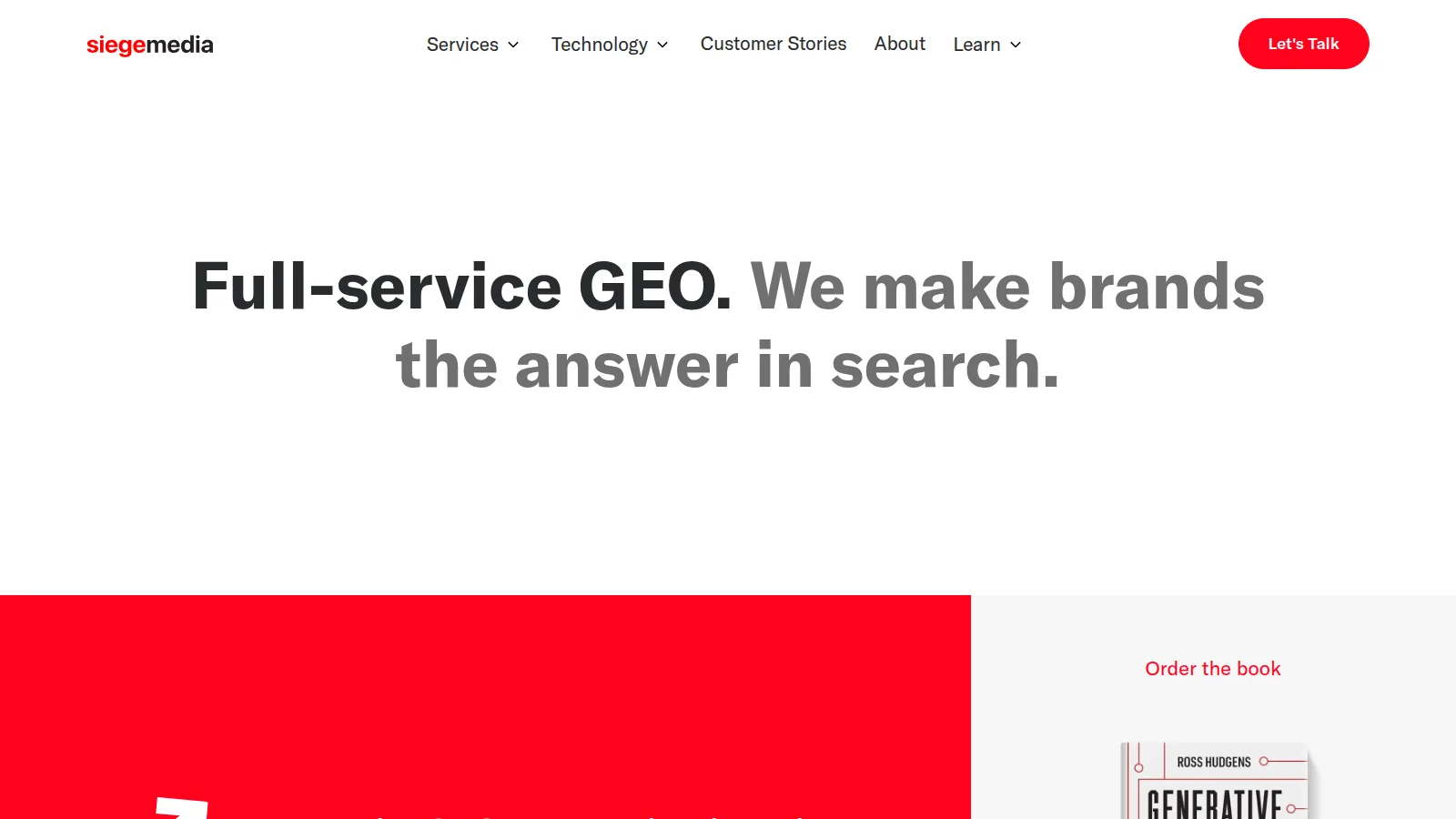 Siege Media homepage — content-driven SEO and organic growth agency